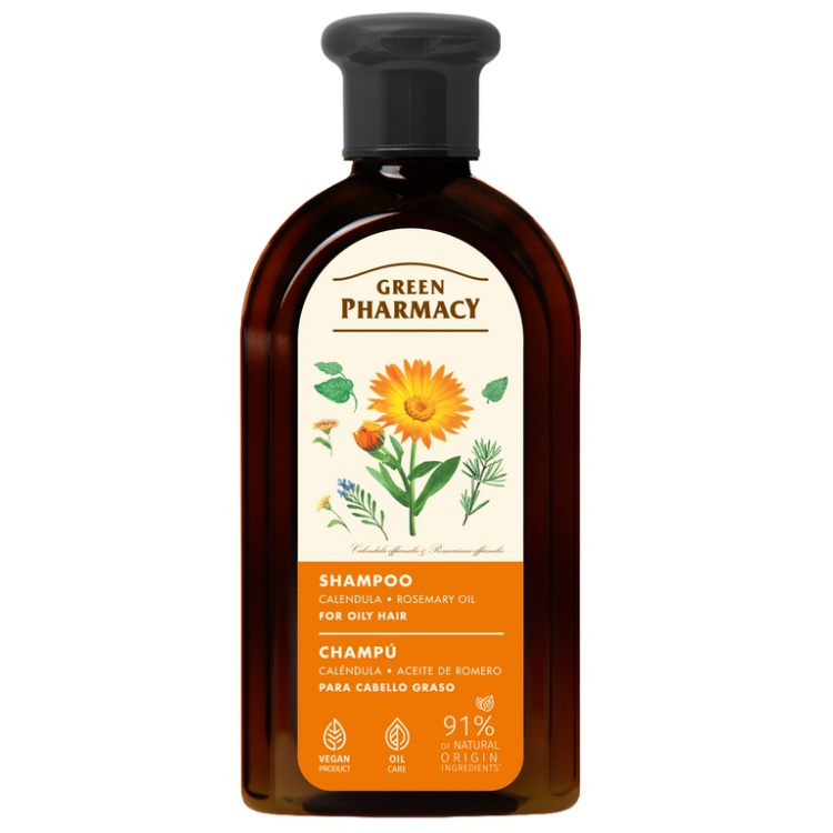 Green Pharmacy šampon na mastné vlasy s měsíčkem a rozmarýnem 350 ml