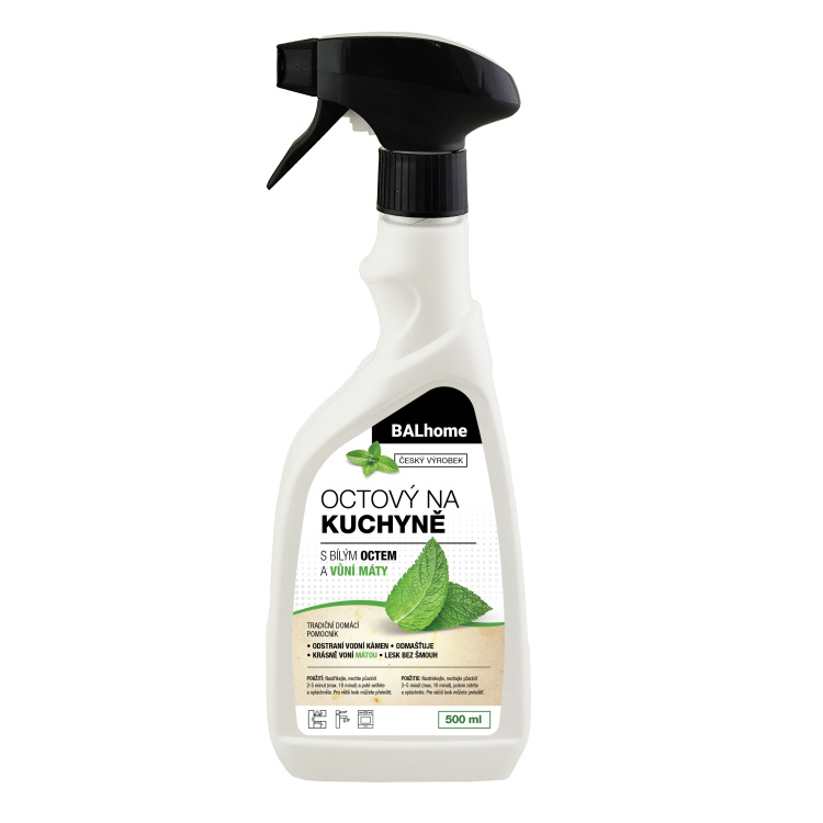 Balhome octový čistič na kuchyně s vůní máty 500 ml, rozprašovač
