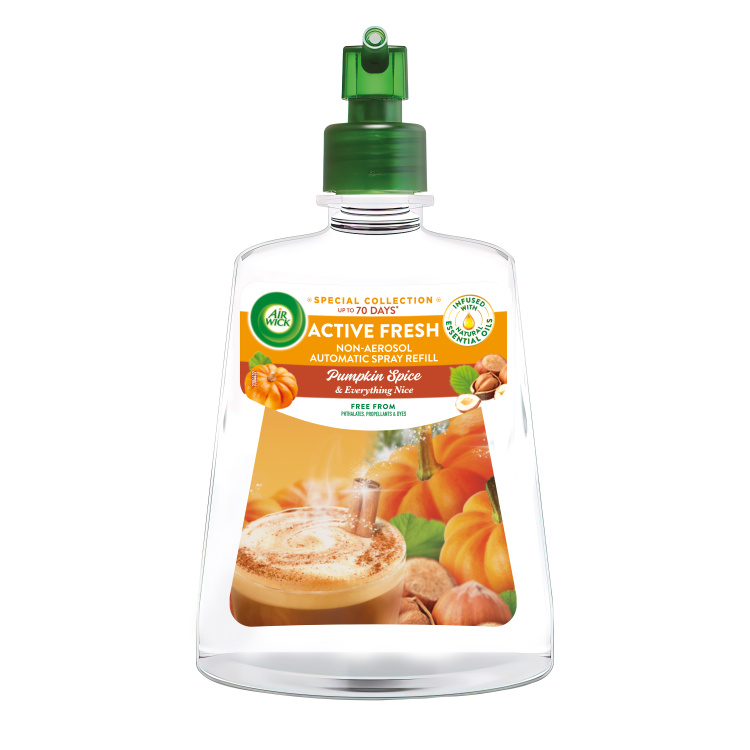 Air Wick Active Fresh Refill Pumpkin &amp; Winter Spice - Dýně a podzimní koření automatický osvěžovač náhradní náplň 228 ml