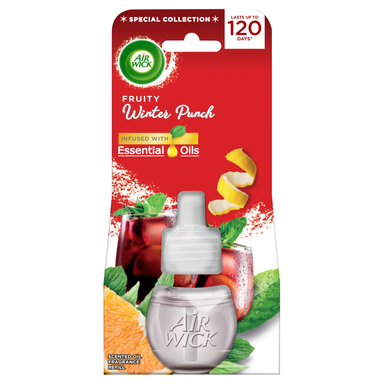 Air Wick Essential Oils Elektric Winter punch - Zimní punč elektrický osvěžovač náhradní náplň 19 ml