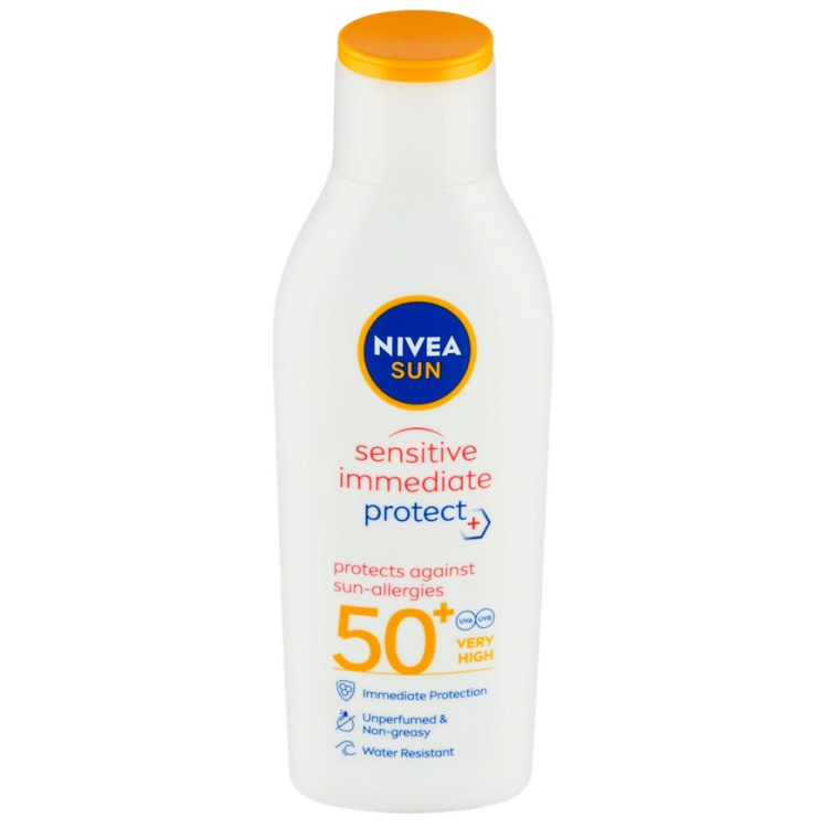 Nivea Sun Sensitive Immediate Protect mléko na opalování OF50+, 200 ml