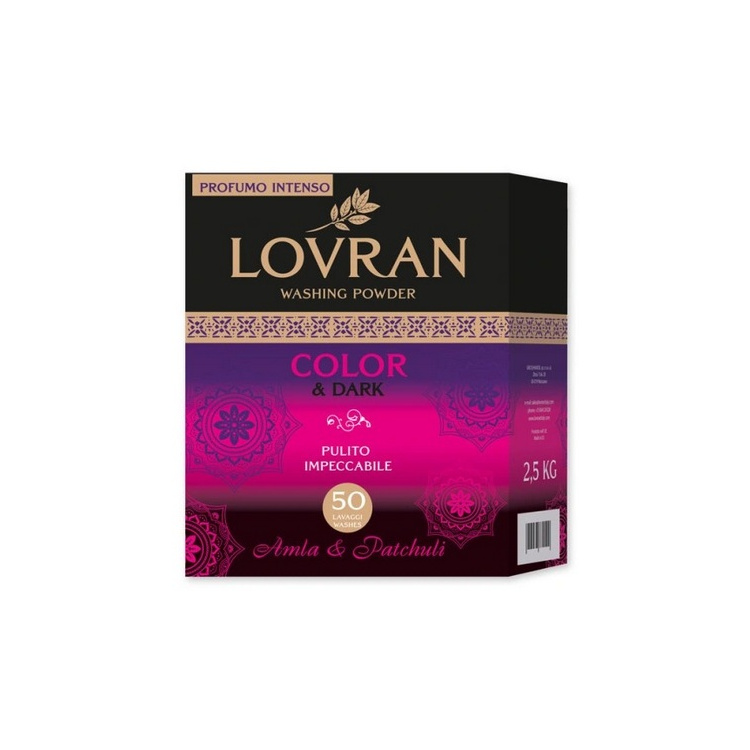 Lovran Color &amp; Dark Amla Parchouli prášek na barevné a tmavé prádlo 50 dávek, 2,5 kg