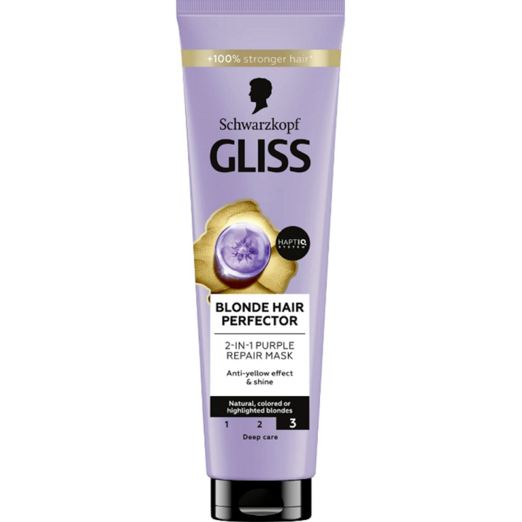 Gliss Blonde Perfector Purple 2v1 fialová regenerační maska 150 ml