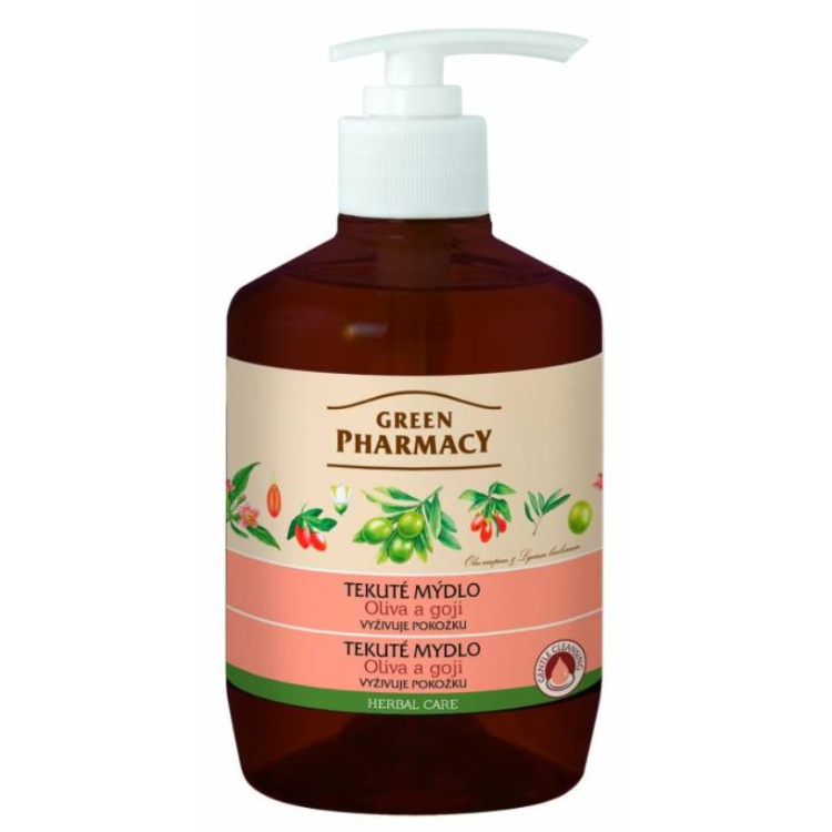 Green Pharmacy Oliva a Goji tekuté mýdlo s dávkovačem 460 ml