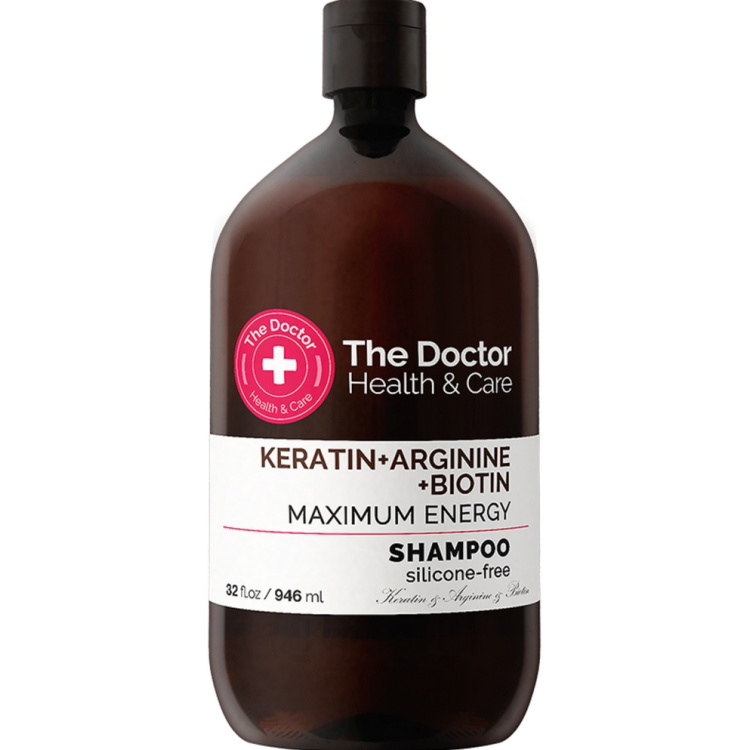 The Doctor Health &amp; Care Keratin + Arginine + Biotin Maximum Energy keratinový šampon pro posílení a lesk vlasů 946 ml