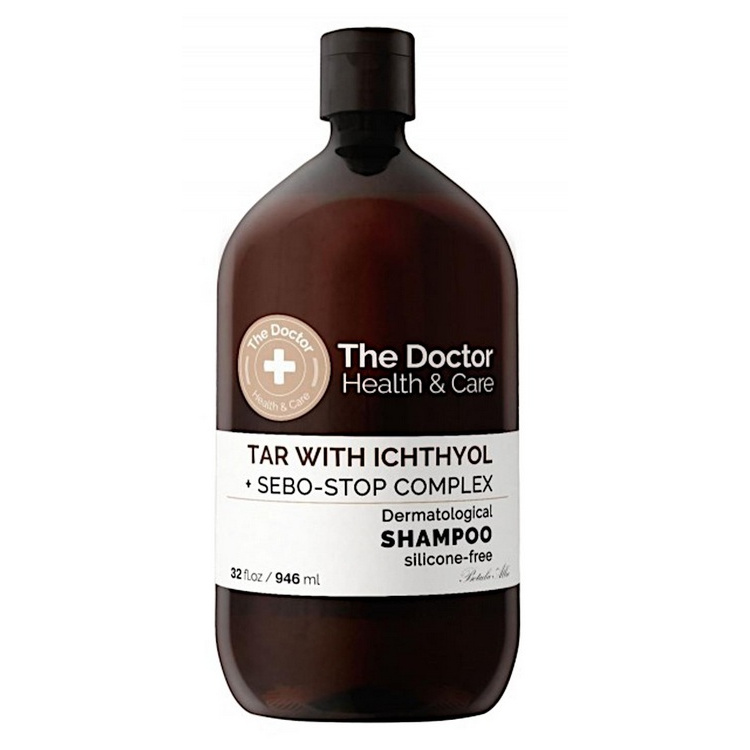 The Doctor Tar with Ichtyol šampo proti nadměrnému tvoření mazu a proti lupům, 946 ml