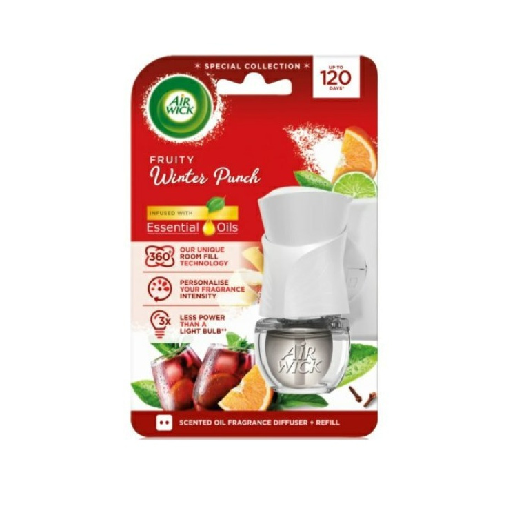 Air Wick Essential Mist Winter Punch &amp; Spices - Zimní punč aroma difuzér komplet 20 ml