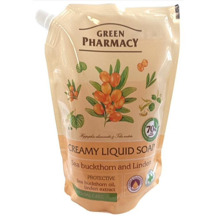 Green Pharmacy Rakytník a lípa tekuté mýdlo náhradní náplň 460 ml