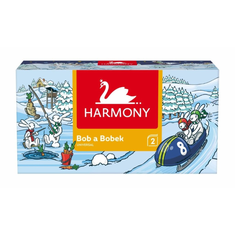 Harmony Universal 2vrstvé papírové kapesníčky v krabičce Bob &amp; Bobek 150 ks