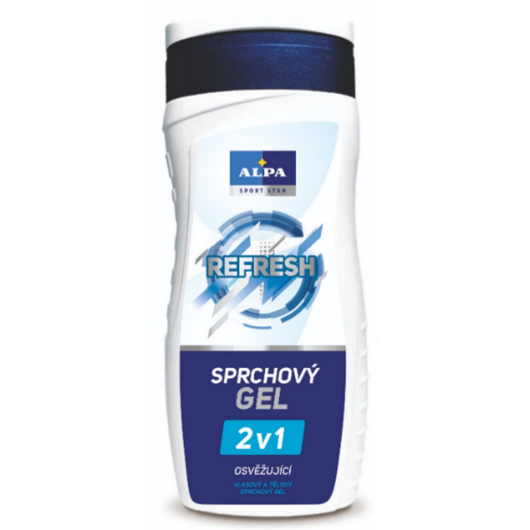 Alpa Sport Star Refresh 2v1 osvěžující sprchový a vlasový gel s vůní mentholu 300 ml
