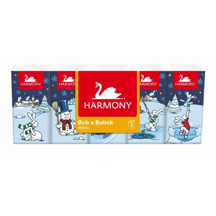 Harmony Prima papírové kapesníčky Bob &amp; Bobek 3vrstvé 10 x 10 ks