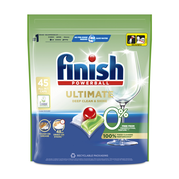 Finish Powerball Ultimate 0% Deep Clean &amp; Shine tablety do myčky 100 ks