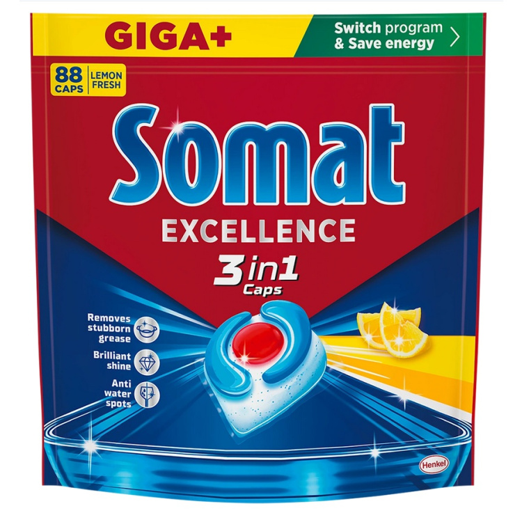 Somat Excellence 3v1 Lemon tablety do myčky 88 ks