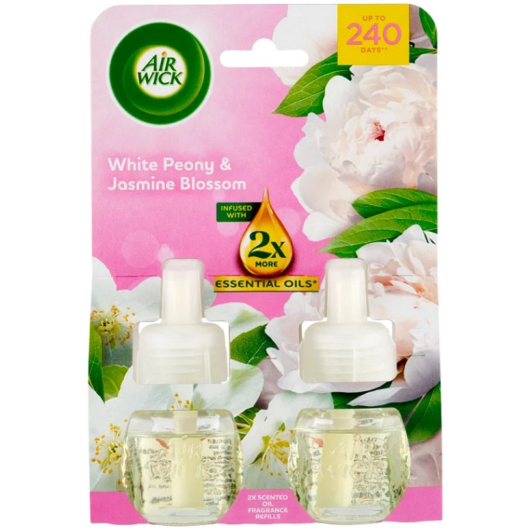 Air Wick White Peony &amp; Jasmine Blossom - Pivoňka a jasmínový květ DUO elektrický osvěžovač náhradní náplň 2 x 19 ml