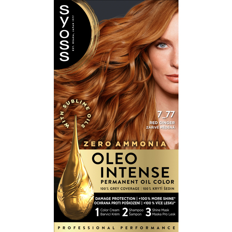 Syoss Oleo Intense Color barva na vlasy bez amoniaku 7-77 Zářivě měděný