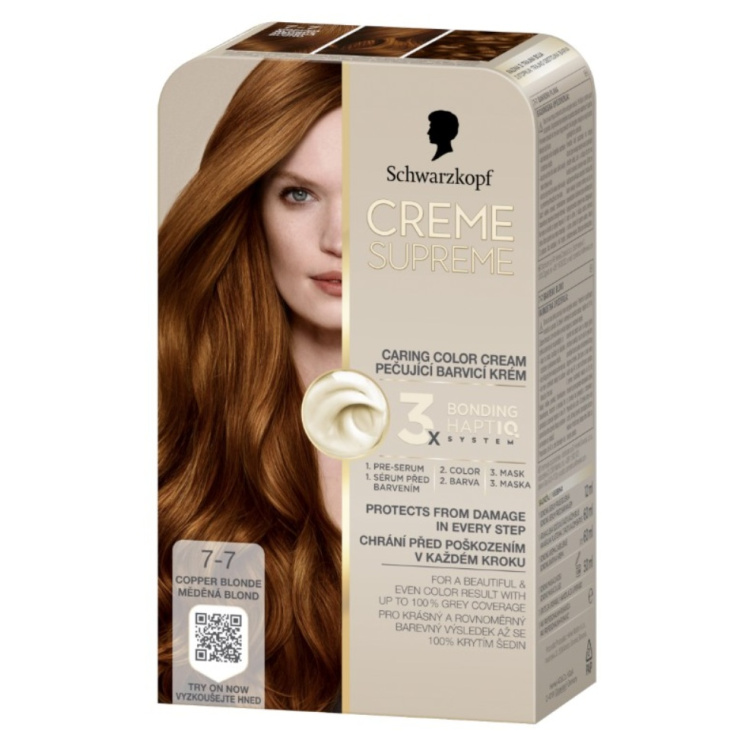 Schwarzkopf Creme Supreme barva na vlasy 7-7 měděná blond 60 ml