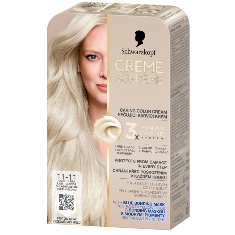 Schwarzkopf Creme Supreme barva na vlasy 11-11 chladná ultra světle blond 60 ml