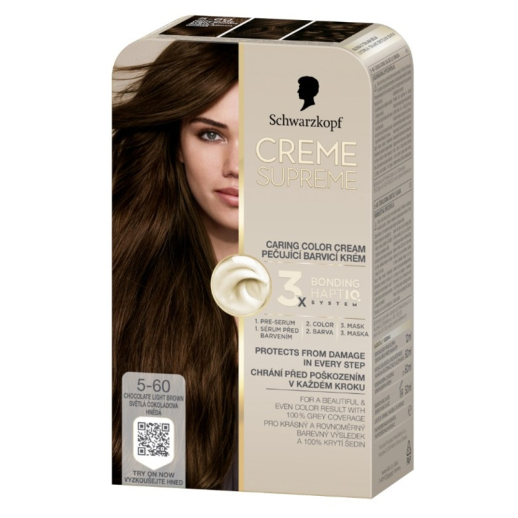 Schwarzkopf Creme Supreme barva na vlasy 5-60 světlá čokoládová hnědá 60 ml