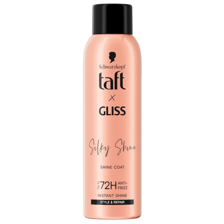 Schwarzkopf Taft x Gliss Silky Shine sprej na vlasy pro lesk 150 ml