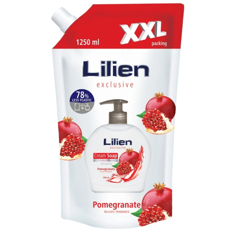 Lilien tekuté mýdlo - Granátové jablko XXL - sáček 1250 ml