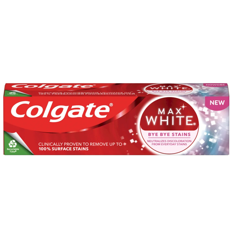 Colgate bělicí zubní pasta Max White Bye Bye Stains, 75 ml