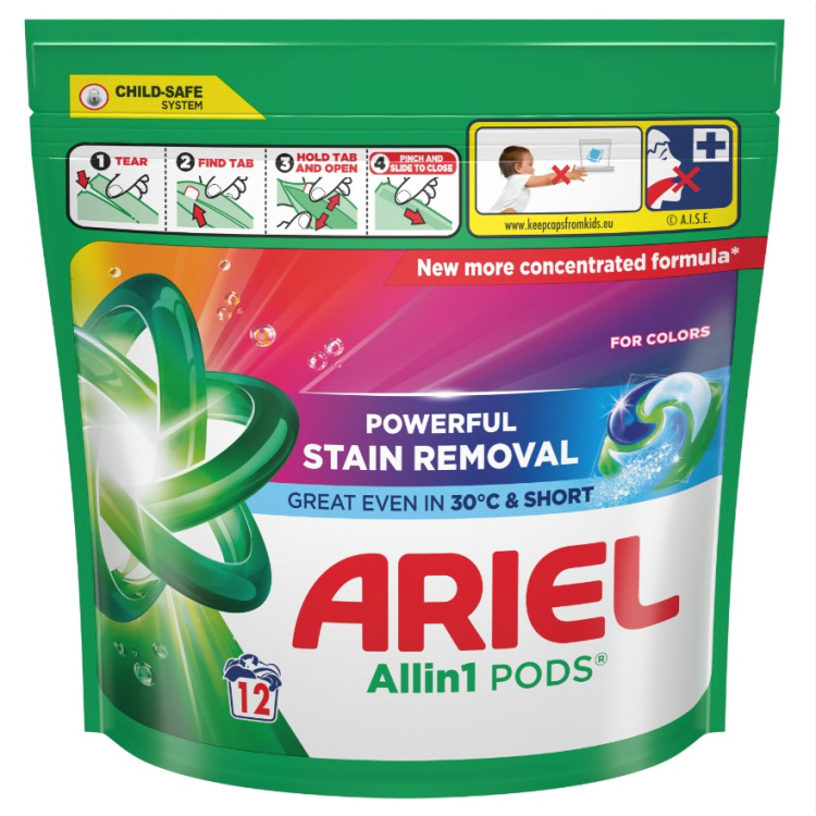 Ariel prací kapsle All‑in‑1 Pods Color, 12 ks