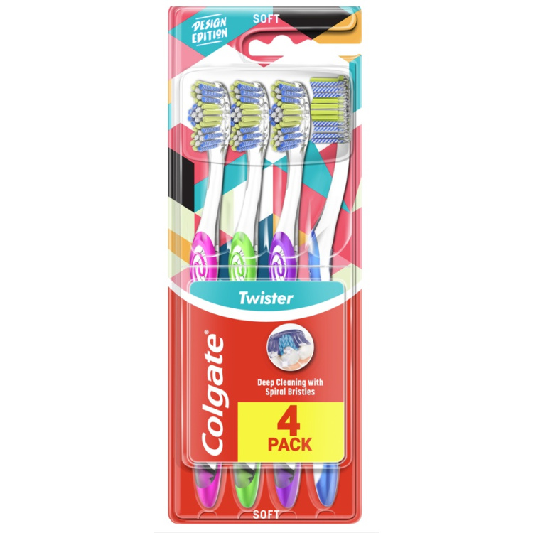 Colgate Twister design zubní kartáček 4-pack