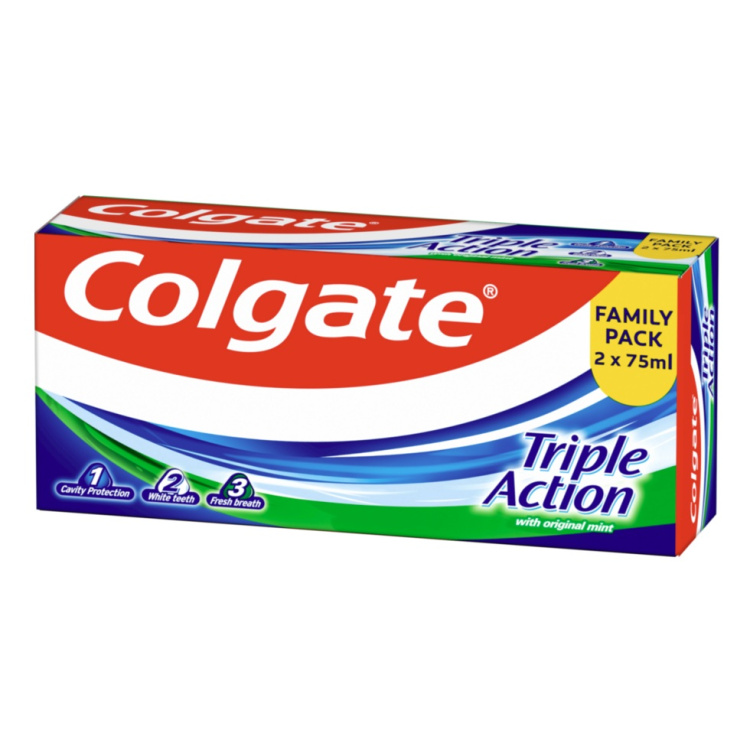 Colgate Triple Action zubní pasta 2x75 ml