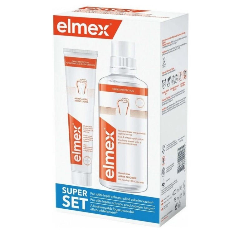 Elmex Caries Protection ústní voda 400 ml + zubní pasta 75 ml