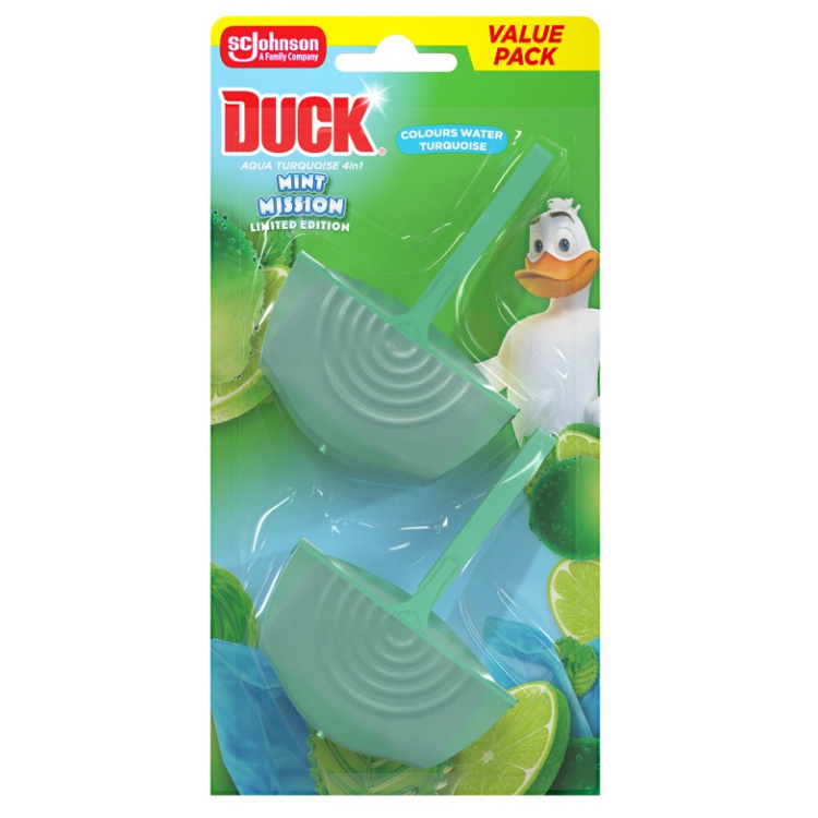 Duck Aqua 4v1 Turquoise Mint Mission WC závěs duopack 2x36 ml