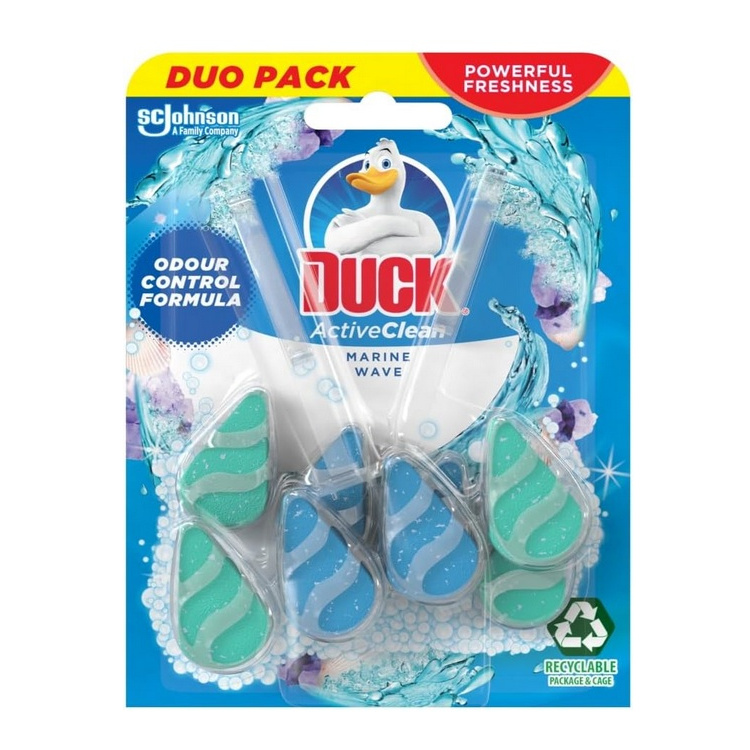 Duck Active Clean Marine Wave WC závěs do toalety, 2 × 38,6 g