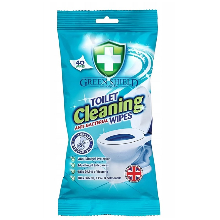 Green Shield antibakteriální ubrousky na WC, 40 ks