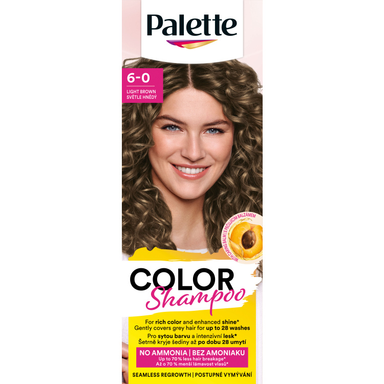 Palette Color Shampoo barva na vlasy 6-0 Světle hnědá, 50 ml