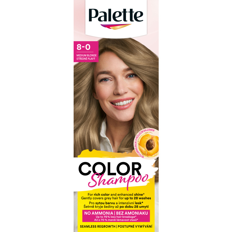 Palette Color Shampoo barva na vlasy 8-0 Středně plavá, 50 ml