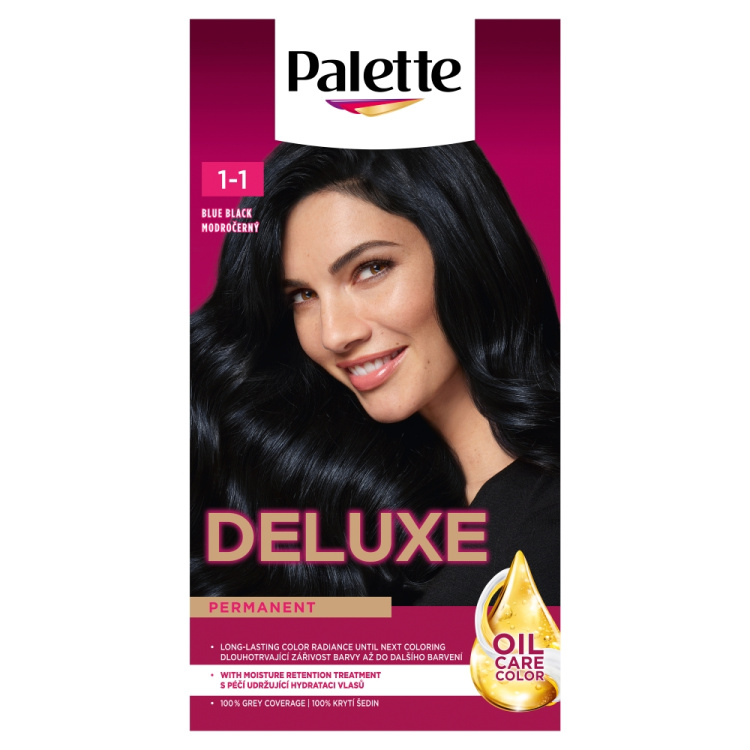 Palette Deluxe barva na vlasy Modročerný 1-1, 50 ml