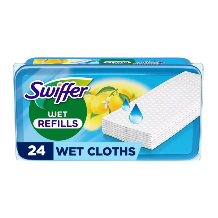 Swiffer Sweeper Citrus náhradní vlhčené ubrousky na podlahu, 24 ks