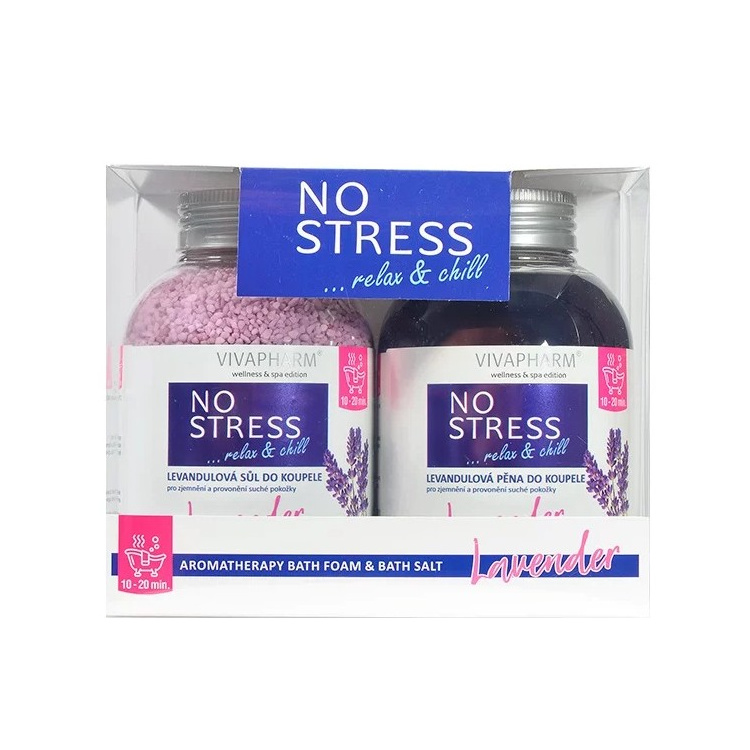 Spa No Stress dárkový set pěna do koupele 500 ml + koupelová sůl 500 ml