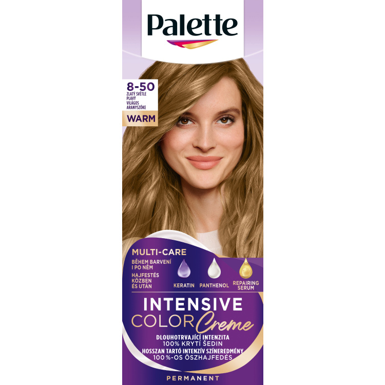 Palette Intensive Color Creme barva na vlasy 8-50 Zlatý světle plavý 50 ml