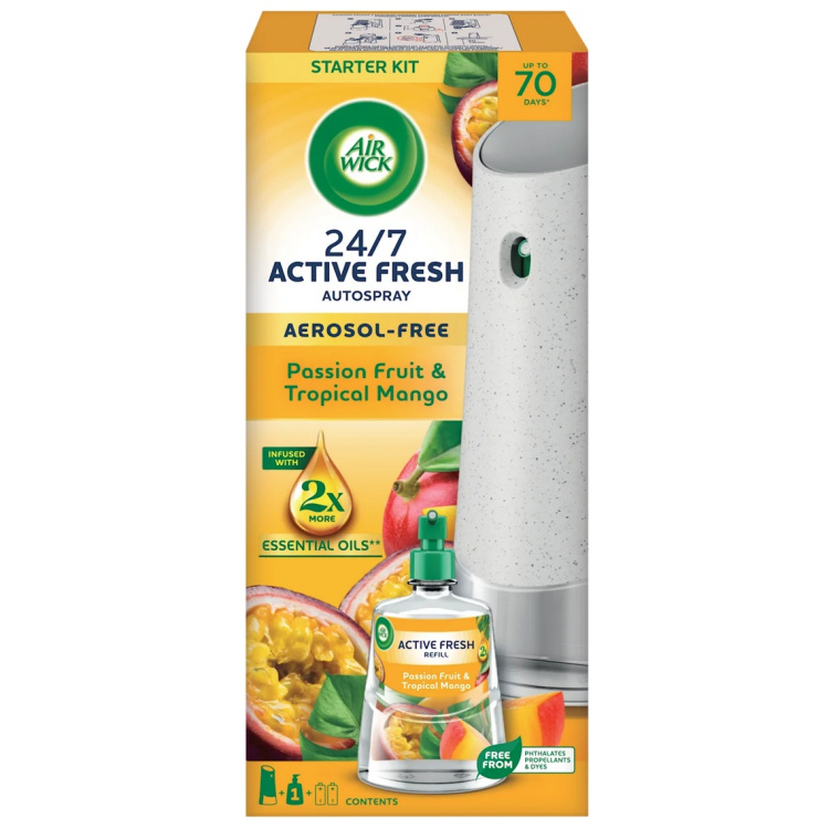 Air Wick Active Fresh elektrický difuzér Maracuja &amp; Mango komplet, 1 + 228 ml