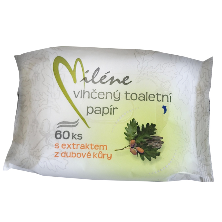 Miléne vlhčený toaletní papír s extraktem z dubové kůry 60 ks
