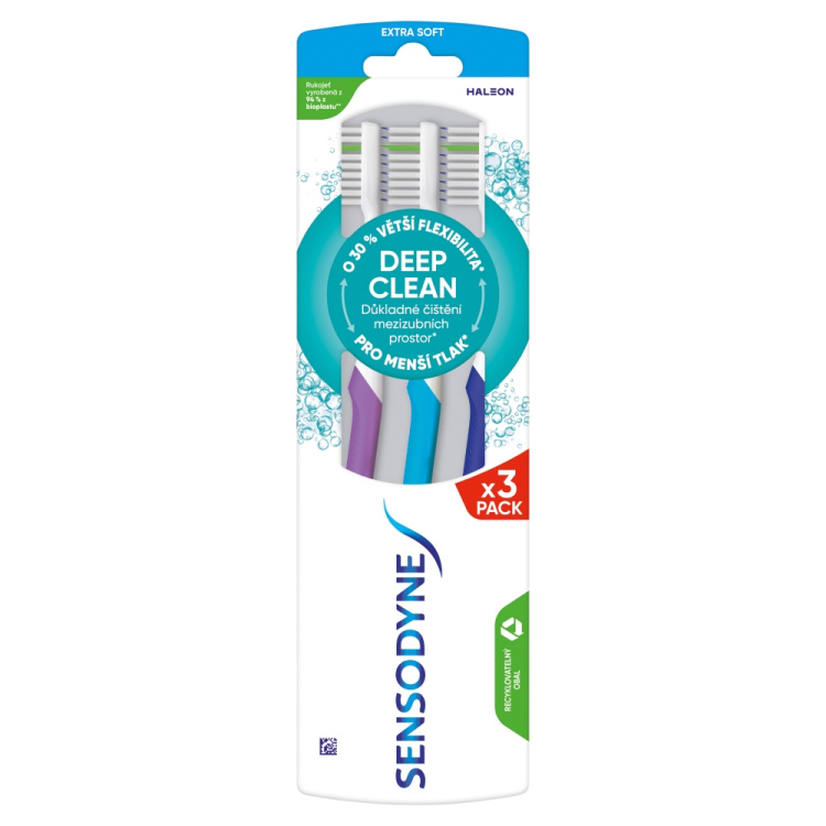 Sensodyne Deep Clean Extra Soft zubní kartáček Tripack, 3 ks
