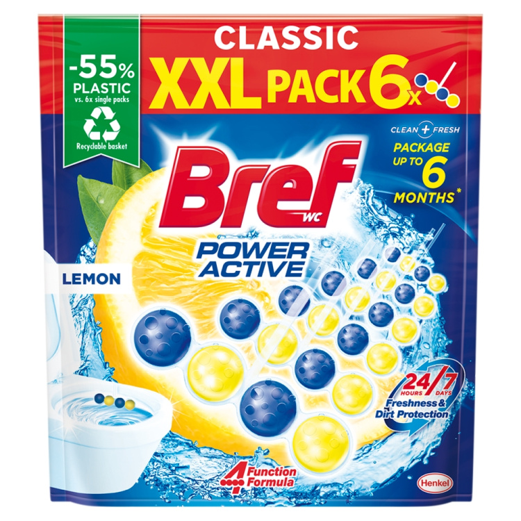 Bref WC kuličky Power Aktiv Lemon, 6 x 50 g