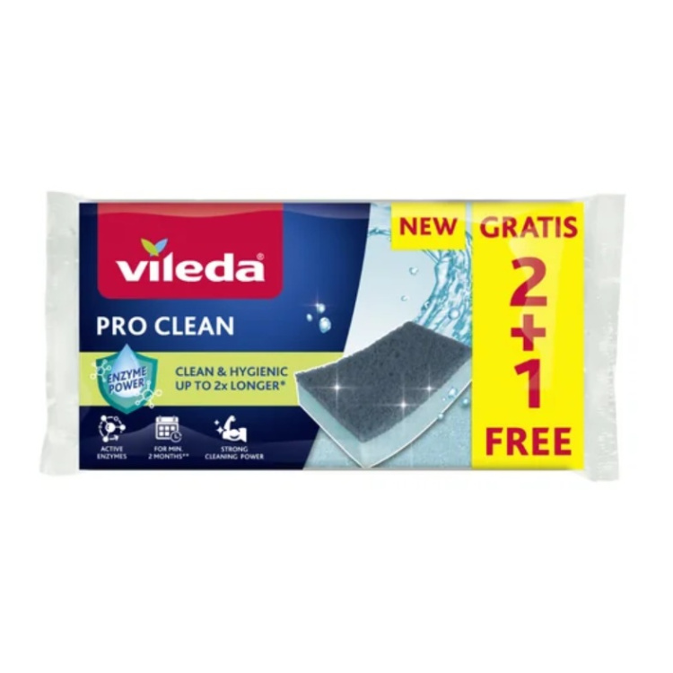 Vileda Pro Clean houba na nádobí, 2+1 ks
