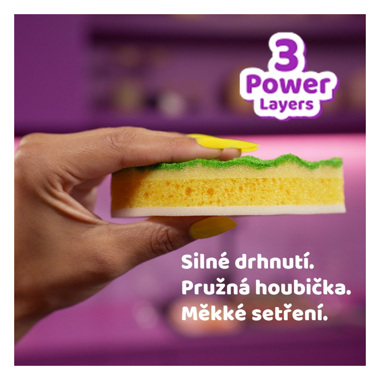 Vileda Punch houba na nádobí s vůní citronu, 1 kus