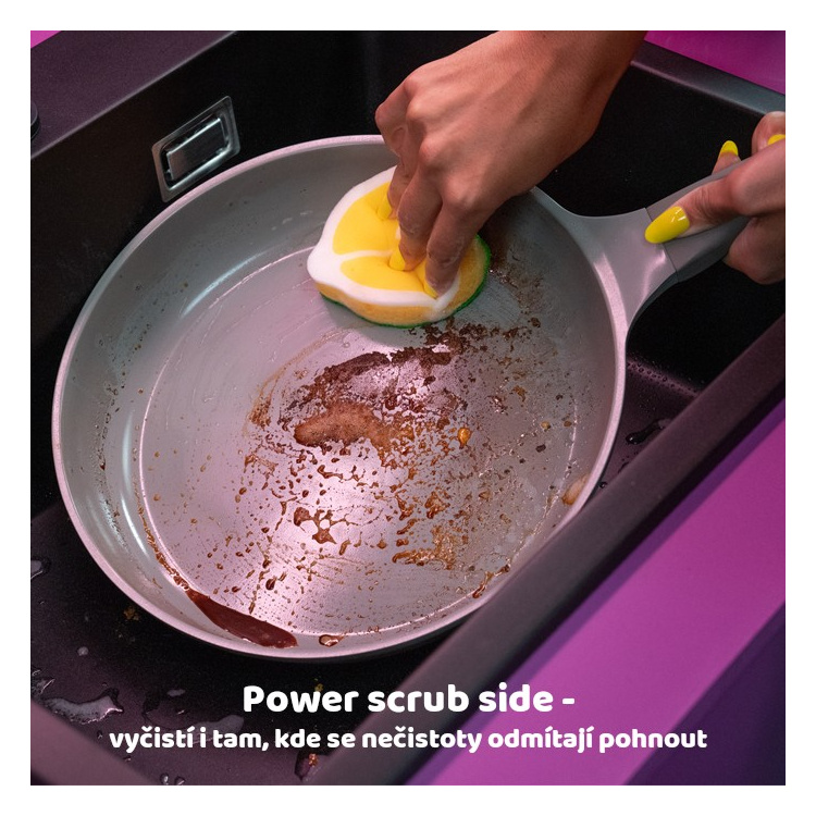 Vileda Punch houba na nádobí s vůní citronu, 1 kus