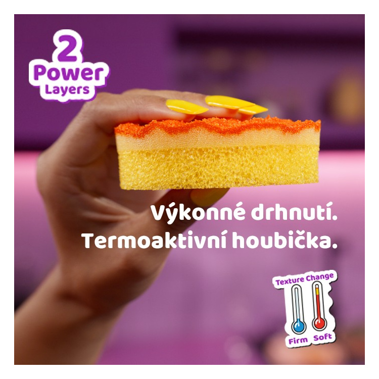 Vileda Punch houba na nádobí s vůní pomeranče, 1 kus