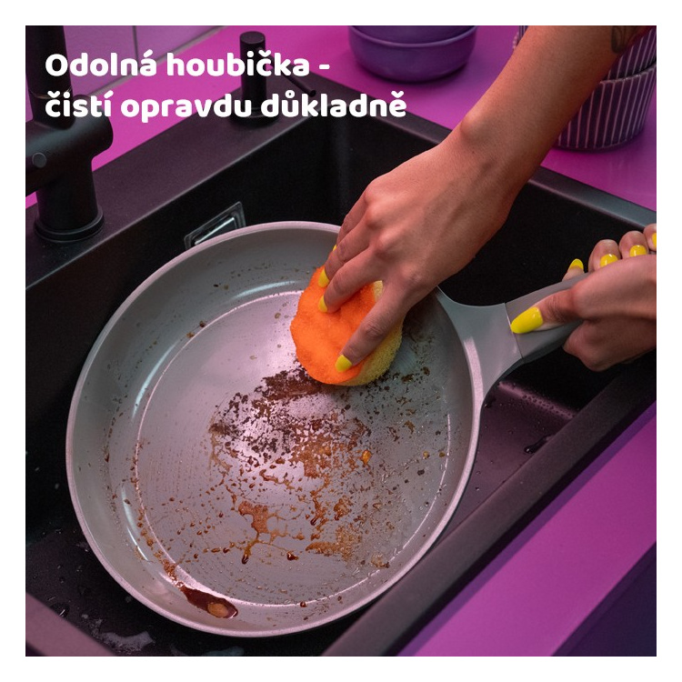 Vileda Punch houba na nádobí s vůní pomeranče, 1 kus