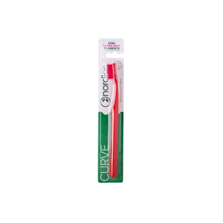 Nordics Curve Ultra Soft zubní kartáček extra měkký 6580, červený 1 kus