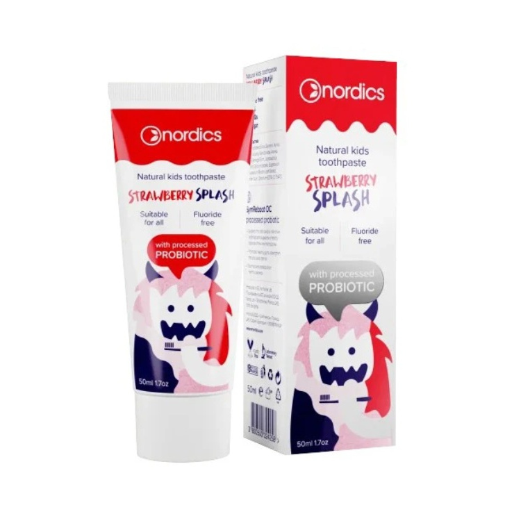 Nordics Probiotic Strawberry Fresh zubní pasta pro děti 50 ml