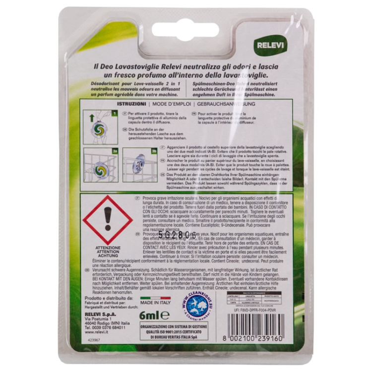 Relevi Deo Lavastoviglie Limone osvěžovač do myčky, 6 ml